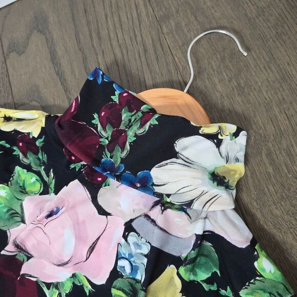 Essentiel Antwerp Ali High Neck Turtleneck Long Sleeve Jersey Top in Floral - Picture 11 of 13